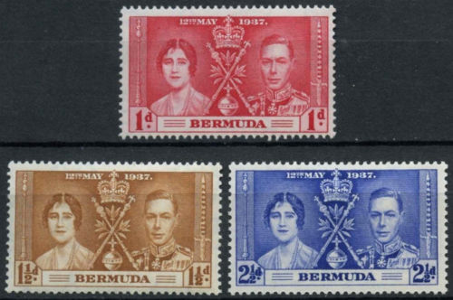 1937 Bermuda - SG107-109 GVI Coronation Set (3) VFU